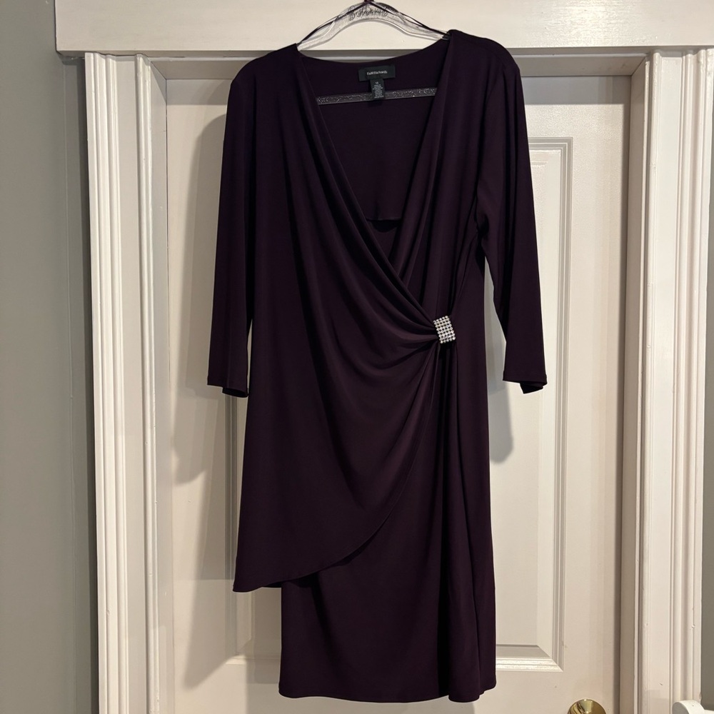 R&M Richards Elegant Purple Long Sleeve Dress